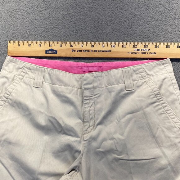 Lilly Pulitzer Women's Capri Pants Size 8 Beige Main Line Fit,PocketsWide Leg - Picture 4 of 10